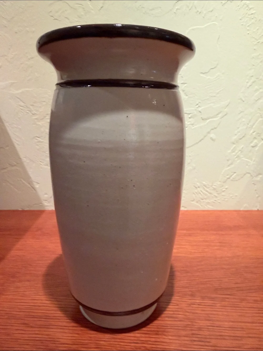 Vintage Hand Painted Stoneware Floral Vase - Orange Flowers, Earthy Boho